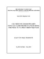 Các nhân tố ảnh hưởng đến năng lực cạnh tranh của Ngân hàng TMCP Đầu tư và Phát triển Việt Nam