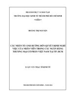 CÁC NHÂN TỐ ẢNH HƯỞNG ĐẾN QUYẾT ĐỊNH NGHỈ VIỆC CỦA NHÂN VIÊN TRONG CÁC NGÂN HÀNG THƯƠNG MẠI CỔ PHẦN VIỆT NAM TẠI TP. HCM