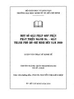 Một số giải pháp góp phần phát triển ngành da-giầy thành phố Hồ Chí Minh đến năm 2010