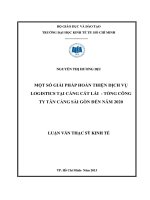 Một số giải pháp hoàn thiện dịch vụ logistics tại Cảng Cát Lái - Tổng Công ty Tân Cảng Sài Gòn đến năm 2020