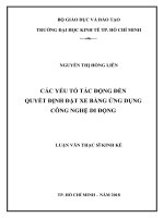 Các yếu tố tác động đến quyết định đặt xe bằng ứng dụng công nghệ di động