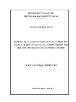 Đánh giá sự hài lòng của khách hàng cá nhân đối với dịch vụ tiền gửi tại các ngân hàng thương mại Việt Nam trên địa bàn TPHCM