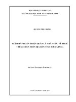 Giải pháp hoàn thiện quản lý nhà nước về  thuế tài nguyên trên địa bàn tỉnh Kiên Giang