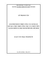 Giải pháp hoàn  thiện công tác đánh giá kết quả  thực hiện công việc của nhân viên tại Bảo hiểm xã  hội Thành phố Hồ Chí Minh