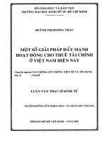 Một số giải pháp đẩy mạnh hoạt động cho thuê tài chính ở Việt Nam hiện nay