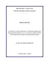 Tác động của nợ, quy mô công ty, tính thanh khoản lên độ nhạy dòng tiền đầu tư của các công ty niêm yết trên sở giao dịch chứng khoán TP. HCM