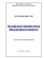 Nâng cao hiệu quả đầu tư chứng khoán tại Việt Nam thông qua hoạt động quản lý danh mục đầu tư