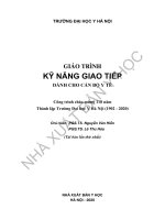 TRƯỜNG ĐẠI HỌC Y HÀ NỘI. GIÁO TRÌNH KỸ NĂNG GIAO TIẾP DÀNH CHO CÁN BỘ Y TẾ