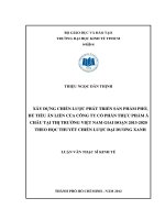 Xây dựng chiến lược phát triển sản phẩm phở, hủ tiếu ăn liền của công ty cổ phẩn thực phẩm á châu tại thị trường việt nam giai đoạn 2013   2020 theo học thuyết chiến lược đại dương xanh  luận văn thạc sĩ 