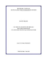 Các nhân tố ảnh hưởng đến hiệu quả hoạt động kinh doanh của ngân hàng TMCP quân đội