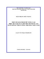 Một số giải pháp để nâng cao hiệu quả quản lý rủi ro tín dụng tại ngân hàng TMCP công thương Việt Nam