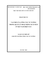 Vai trò của công tác tư tưởng trong quản lý hoạt động xuất bản ở việt nam hiện nay 