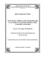 Xây dựng chiến lược kinh doanh của Công ty Lotte Cinema Việt Nam đến năm 2018