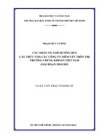 Các nhân tố ảnh hưởng đến cấu trúc vốn các Công ty niêm yết trên thị trường chứng khoán Việt Nam giai đoạn 2010-2011