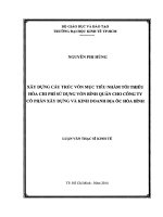 Xây dựng cấu trúc vốn mục tiêu nhằm tối thiểu hóa chi phí sử dụng vốn bình quân cho công ty cổ phần xây dựng và kinh doanh địa ốc Hòa Bình