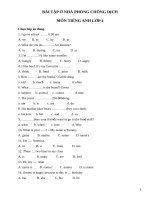 Phiếu bài tập ôn tập lớp 4 nghỉ dịch Corona số 1 tiếng anh