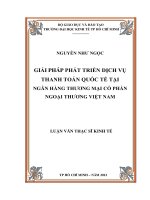 Giải pháp phát triển dịch vụ thanh toán quốc tế tại ngân hàng thương mại cổ phần ngoại thương Việt Nam