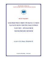 Giải pháp phát triển tín dụng cá nhân tại Ngân hàng Thương mại Cổ phần Nam Việt - Sở Giao dịch TP. HCM