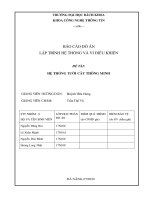 Hệ thống tưới nước thông minh có sử dụng học máy