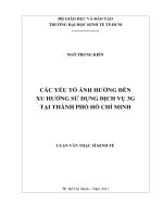 Các yếu tố ảnh hưởng đến xu hướng sử dụng dịch vụ 3G tại thành phố Hồ Chí Minh