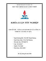 Nâng cao lợi nhuận của công ty cổ phần dịch vụ bất động sản TNHH tư vấn đầu tư QCL 