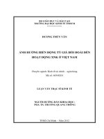 Ảnh hưởng biến động tỷ giá hối đoái đến hoạt động XNK ở Việt Nam : Luận văn thạc sĩ