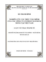 Nghiên cứu cấu trúc tài chính của các công ty cổ phần ngành xi măng tại Việt Nam