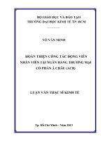 Hoàn thiện công tác động viên nhân viên tại Ngân hàng thương mại cổ phần Á Châu (ACB) : Luận văn thạc sĩ