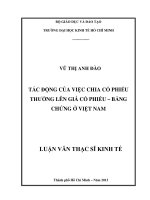 Tác động của việc chia cổ phiếu thưởng lên giá cổ phiếu - Bằng chứng ở Việt Nam : Luận văn thạc sĩ