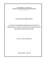 Các yếu tố ảnh hưởng đến khả năng trả nợ của khách hàng cá nhân tại Ngân hàng Thương mại Cổ phẩn Ngoại thương Việt Nam