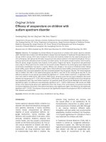 báo cáo khoa học: Hiệu quả của châm cứu đối với trẻ rối loạn phổ tự kỷ