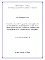Ảnh hưởng của nhân tố quản trị công ty đến mức độ công bố thông tin trách nhiệm xã hội   bằng chứng thực nghiệm tại các công ty niêm yết trên sở giao dịch chứng khoán thành phố hồ chí minh (HOSE) 