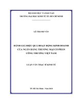 Đánh giá hiệu quả hoạt động kinh doanh của Ngân hàng Thương mại Cổ phần Công Thương Việt Nam