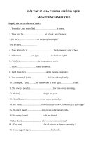 Phiếu bài tập ôn tập tiếng anh lớp 5 nghỉ dịch Corona số 1