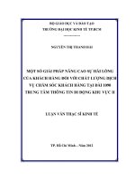 Một số giải pháp nâng cao sự hài lòng của khách hàng đối với chất lượng dịch vụ chăm sóc khách hàng tại đài 1090 Trung tâm thông tin di động khu vực II