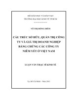Cấu trúc sở hữu, quản trị Công ty và giá trị doanh nghiệp bằng chứng các Công ty niêm yết ở Việt Nam