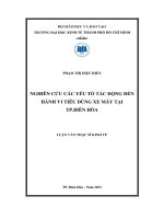 Nghiên cứu các yếu tố tác động đến hành vi tiêu dùng xe máy tại TP Biên Hòa