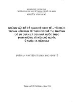 Những vấn đề quan hệ kinh tế - tổ chức trong nền kinh tế theo cơ chế thị trường có sự quản lý của nhà nước theo định hướng xã hội chủ nghĩa ở nước ta hiện nay