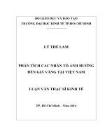 Phân tích các nhân tố ảnh hưởng đến giá vàng tại Việt Nam