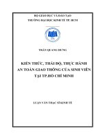 Kiến thức, thái độ, thực hành an toàn giao thông của sinh viên tại TP. Hồ Chí Minh
