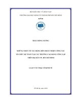 Những nhân tố tác động đến hoàn thiện công tác tổ chức kế toán tại các Trường Cao đẳng công lập  trên địa bàn TP. Hồ Chí Minh