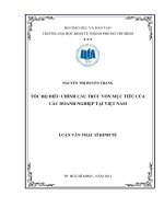 Tốc độ điều chỉnh cấu trúc vốn mục tiêu của các doanh nghiệp tại Việt Nam