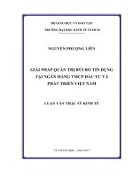 Giải pháp quản trị rủi ro tín dụng tại ngân hàng thương mại cổ phần đầu tư và phát triển Việt Nam