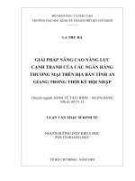 Giải pháp nâng cao năng lực cạnh tranh của các ngân hàng thương mại trên địa bàn tỉnh An Giang trong thời kỳ hội nhập
