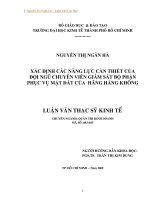 Xác định các năng lực cần thiết của đội ngũ chuyên viên giám sát bộ phận phục vụ mặt đất của Hãng Hàng không