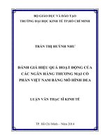 Đánh giá hiệu quả hoạt động của các ngân hàng thương mại cổ phần Việt Nam bằng mô hình DEA