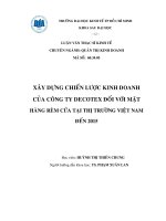 Xây dựng chiến lược kinh doanh của công ty DECOTEX đối với mặt hàng rèm cửa tại thị trường Việt Nam đến năm 2015