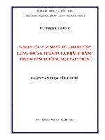 Nghiên cứu các nhân tố ảnh hưởng lòng trung thành của khách hàng Trung tâm thương mại tại thành phố Hồ Chí Minh : Luận văn thạc sĩ
