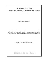 Các yếu tố ảnh hưởng đến ý định mua dược phẩm trực tuyến - Trường hợp nghiên cứu ở Việt Nam