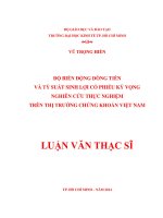 Độ biến động dòng tiền và tỷ suất sinh lợi cổ phiếu kỳ vọng nghiên cứu thực nghiệm trên thị trường chứng khoán Việt Nam